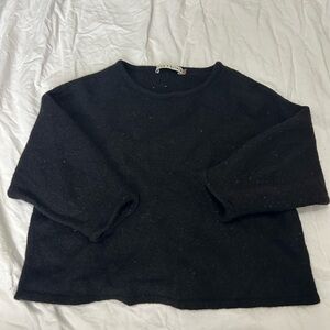 Alice and Olivia wool cropped black sweater